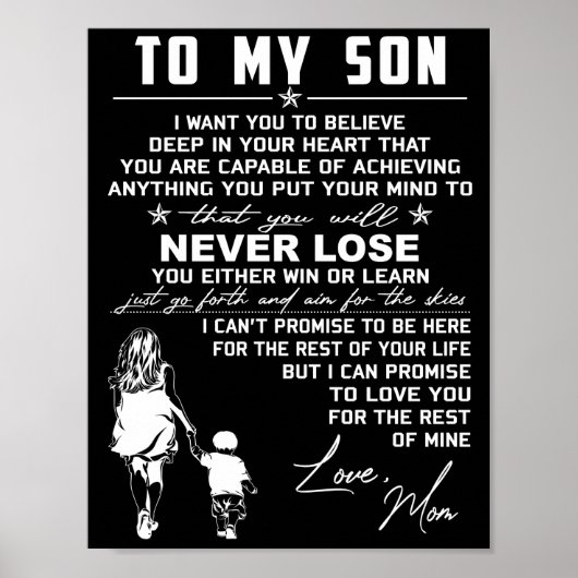 Mijn zoon Love Mam Poster (Voorkant)