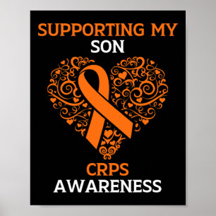 Mijn zoon steunen RSD CRPS-bewustzijnsmaand Oranje Poster