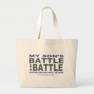 Mijn zoon vecht grote tote bag