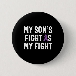 Mijn zoon vecht tegen alvleesklier-kanker ronde button 5,7 cm