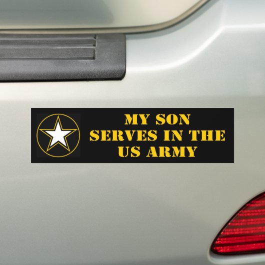 Mijn zoon werkt in het leger bumpersticker (Op auto)