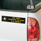 Mijn zoon werkt in het leger bumpersticker (Op Truck)