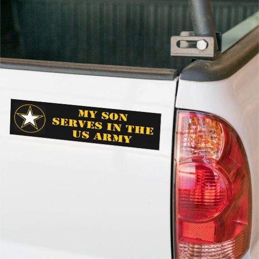 Mijn zoon werkt in het leger bumpersticker (Op Truck)
