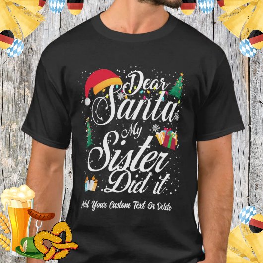 Mijn zus deed het grappige kerst broer en zus fami t-shirt
