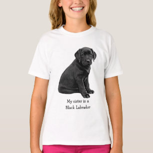 Mijn zus is Black Lab- Black Labrador Schattige Pu T-shirt