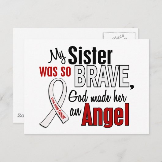 Mijn zus is een engel longkanker briefkaart (Voorkant / Achterkant)