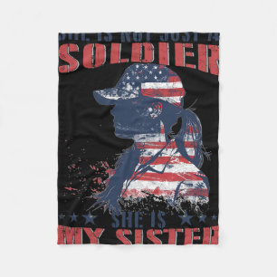 Mijn zus is een soldaat militair 4 juli patriottis fleece deken