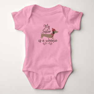 Mijn zus is een Weenie - Teckel Baby Girl Romper