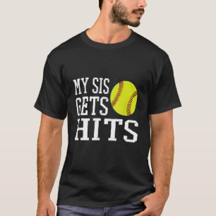 Mijn Zus Krijgt Hits Softbal Broer Zuster Softball T-shirt