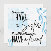 Mijn zus, mijn vriend notitiekaartje (Voorkant / Achterkant)