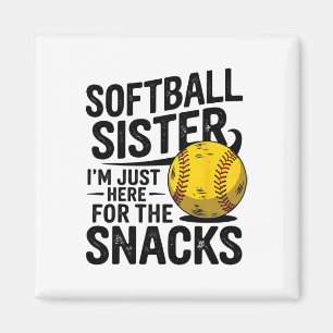 Mijn zus speelt softbal, ik ben hier voor de snack magneet