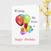 Mijn zuster Happy Birthday wensen Kaart (Gele Bloem)