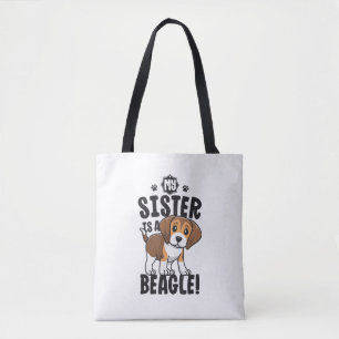 Mijn zuster is een beagle Shirt Kinder beagle Shir Draagtas