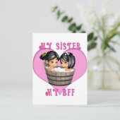 Mijn zuster MY BFF Bath Briefkaart (Staand voorkant)