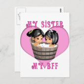 Mijn zuster MY BFF Bath Briefkaart (Voorkant / Achterkant)