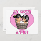 Mijn zuster MY BFF Bath Briefkaart (Voorkant / Achterkant)