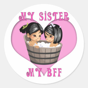 Mijn zuster MY BFF Bath Ronde Sticker