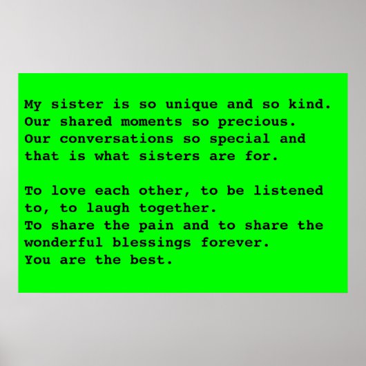 Mijn zuster poster (Voorkant)