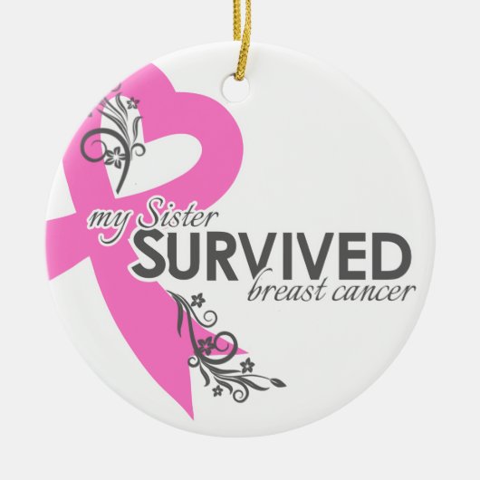 Mijn zuster Survived Breast Cancer Keramisch Ornament (Voorkant)