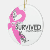 Mijn zuster Survived Breast Cancer Keramisch Ornament (Links)