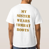 Mijn zuster Wears Combat Boots T-shirt (Achterkant)