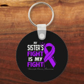 Mijn zuster's gevecht is mijn strijd tegen pancrea sleutelhanger (Voorkant)