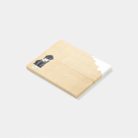 Mijn zwart lab Ate Mijn thuiswerk Post-it® Notes (Schuin)