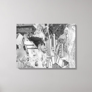 Mijnbouw en heuvels in Terraville Canvas Afdruk