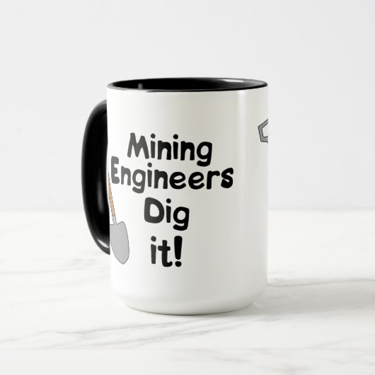Mijnbouwingenieurs graven het mok (Voorkant links)