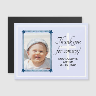 MIJNHEER BEDANKT VOOR HET KOMEN! Baptisme Gift Mag Magnetische Uitnodiging