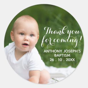 MIJNHEER BEDANKT VOOR HET KOMEN! Baptisme Ronde Sticker