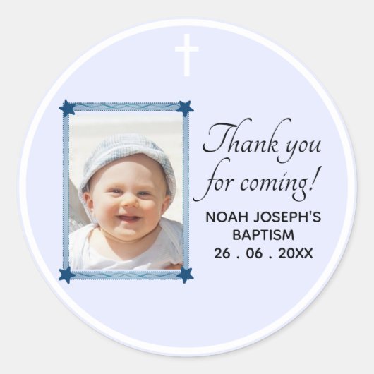 MIJNHEER BEDANKT VOOR HET KOMEN! Baptisme Sticker (Voorkant)