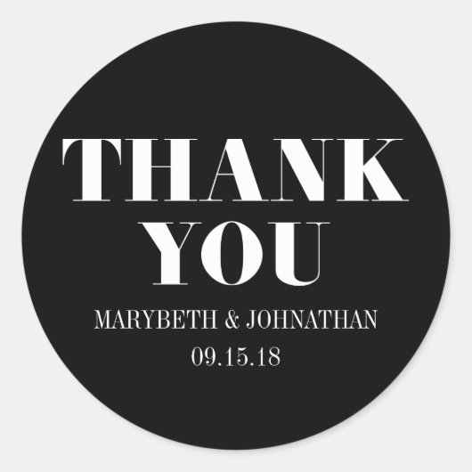 Mijnheer de Voorzitter, mevrouw Modern Bold Weddin Ronde Sticker (Voorkant)