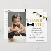 Mijnheer Onederful Black en Gold Dank u Briefkaart (Voorkant / Achterkant)