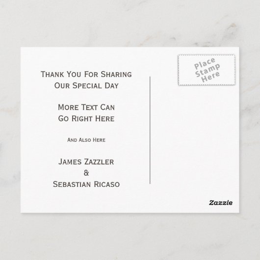 Mijnheer Suit en Stropdas (blauw / grijs) Dank u w Briefkaart (Achterkant)