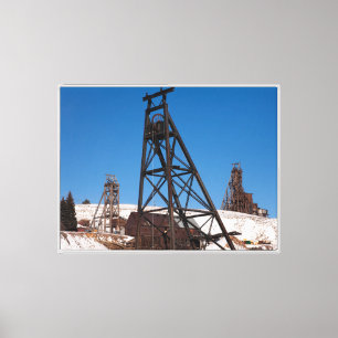 Mijnschacht van een goudmijn in Victor, Colorado Canvas Afdruk