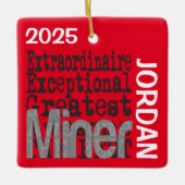 Mijnwerker Buitengewoon DOUANE Keramisch Ornament (Voorkant)