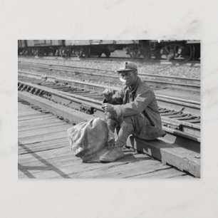 Mijnwerker in de rangeerterreinen, 1938 briefkaart