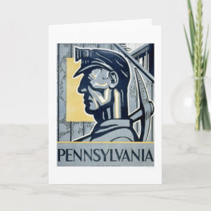 Mijnwerker in Pennsylvania 1937 WPA Kaart