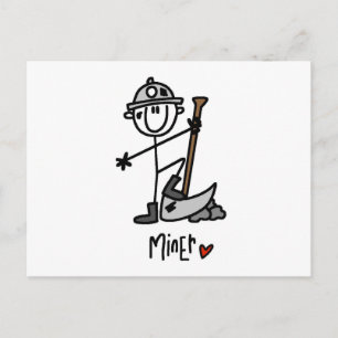Mijnwerker Stickfiguur Briefkaart