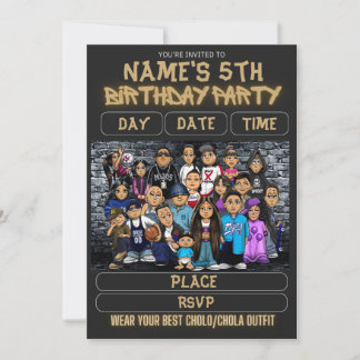 Mijos Party Invitation 90s Theme Kids Birthday Kaart
