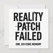 Mijrealiteit Patch Mislukt - Glitchende Typografie Kaart (Voorkant)