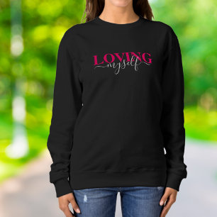 Mijzelf Liefhebben Roze Script Typografie Trui