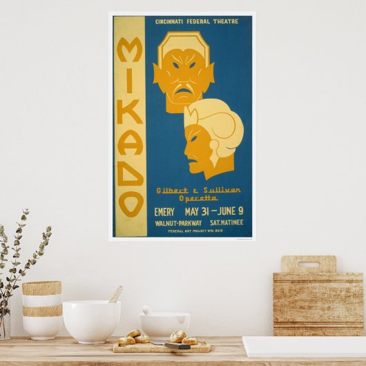 Mikado Gilbert Sullivan 1939 WPA Poster (Keuken)