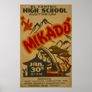 Mikado Philarmonic 1938 Poster WPA Vintage