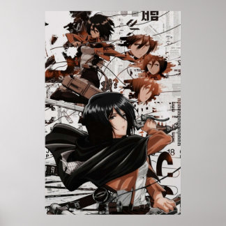 Mikasa Ackerman Attack op Titan Poster