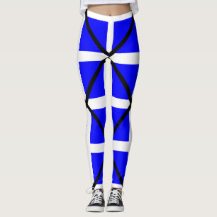 Mike blue white cross leggings