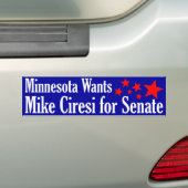 Mike Ciresi voor Senaat Bumpersticker (Op auto)