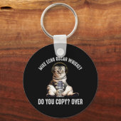 Mike Echo Oscar Whiskey Ham Radio Cat Sleutelhanger (Voorkant)