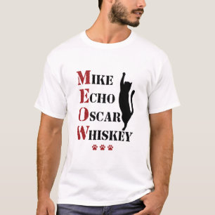 Mike Echo Oscar Whiskey MEOW Cat T-shirt